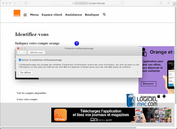 Anti-Phishing ESET macOS